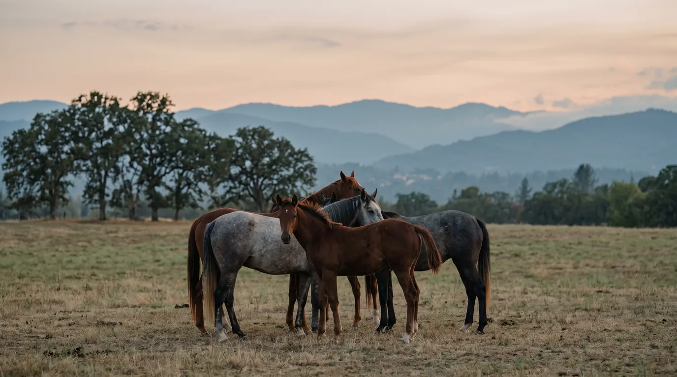 Chevaux en liberté, Écurie Saint-Martin, Ardèche